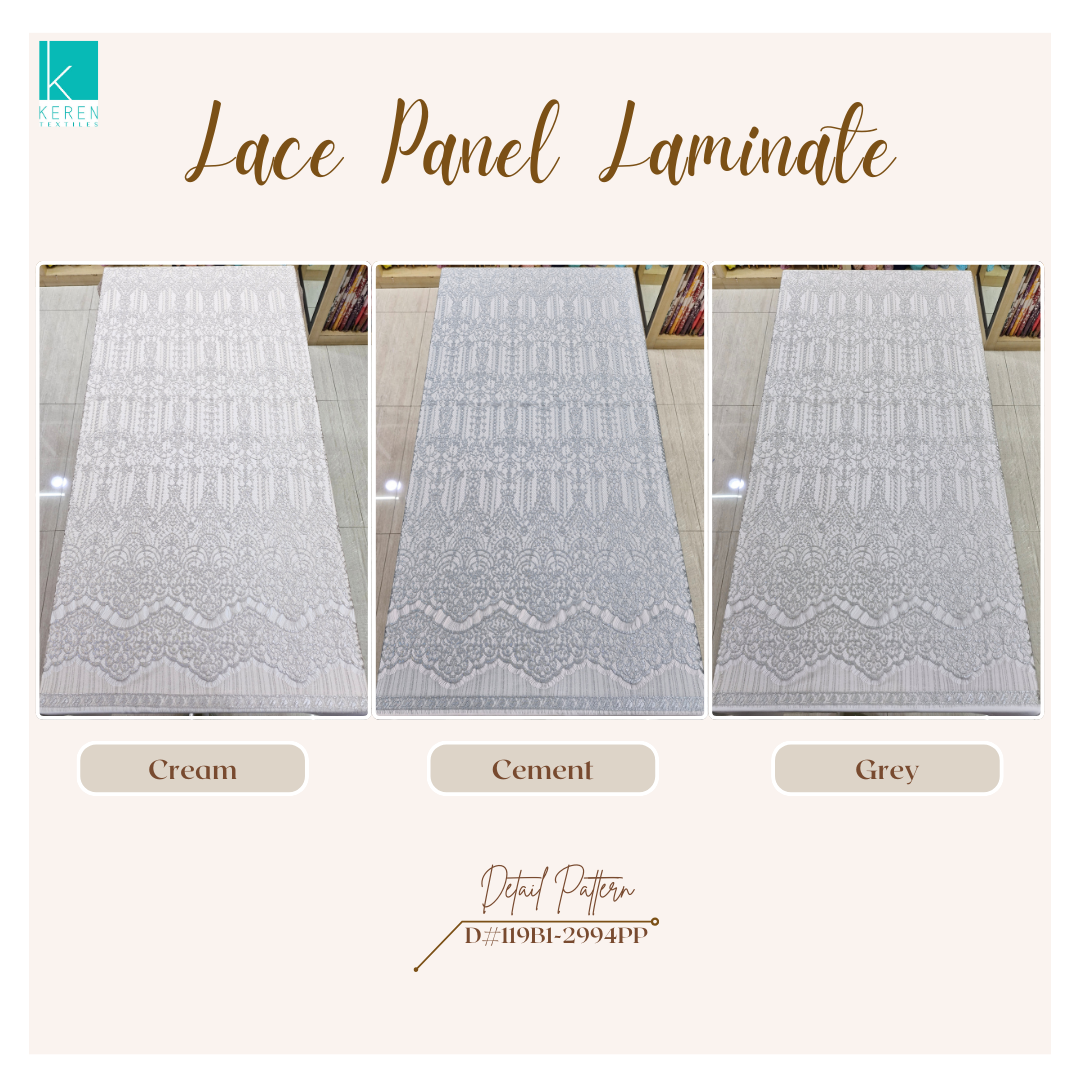 BROKAT PANEL LAMINATE 119B1 (Semi France Lace Metallic/Laminate)