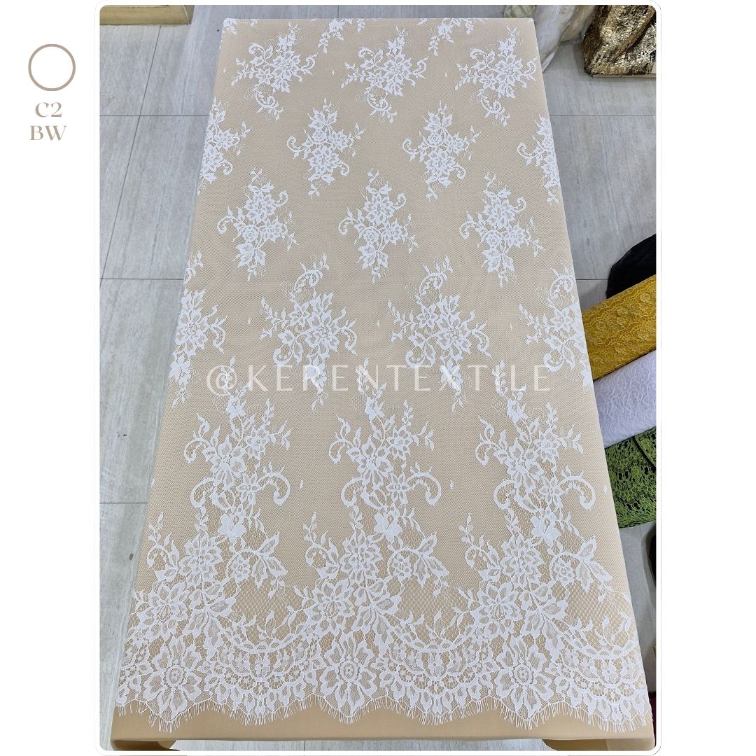 Lace Panel Chantily Swiss #AV-99924 (Motif Bunga Ceplok)