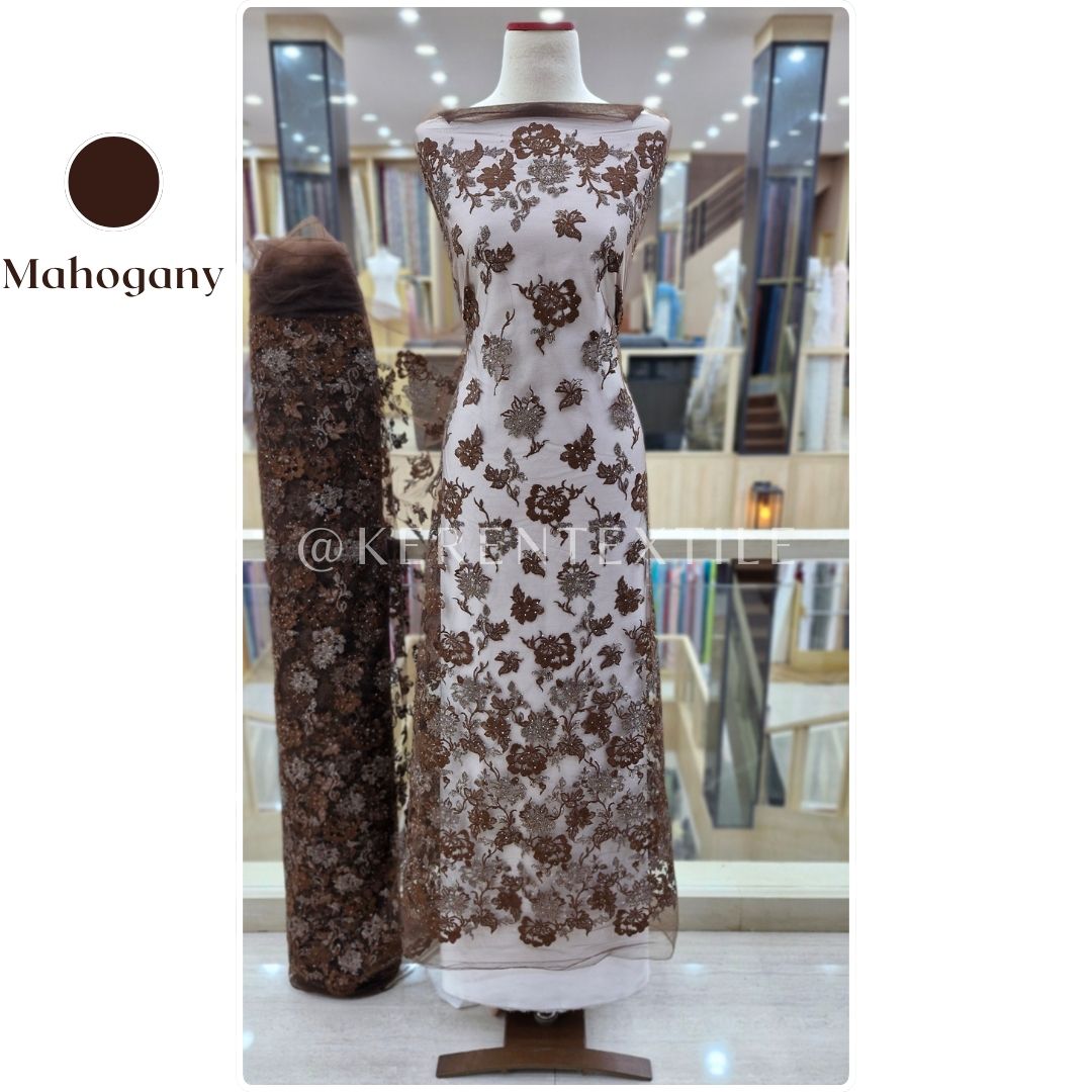 TULLE EMBROIDERY JASMINE 2-AV495 (Tulle Bordir with Diamond)