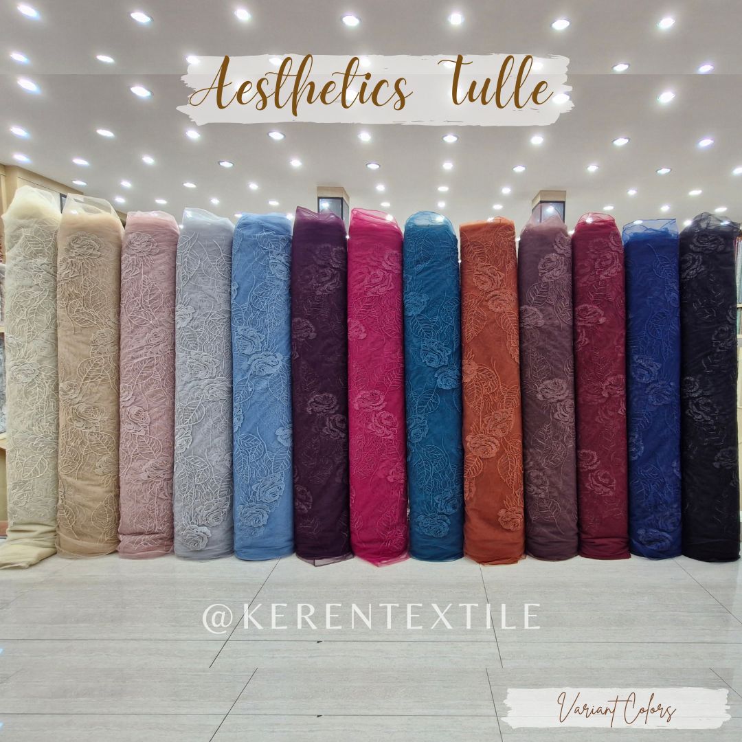 AESTHETICS TULLE (Tulle Bordir Soft motif Bunga Mawar Estetik)