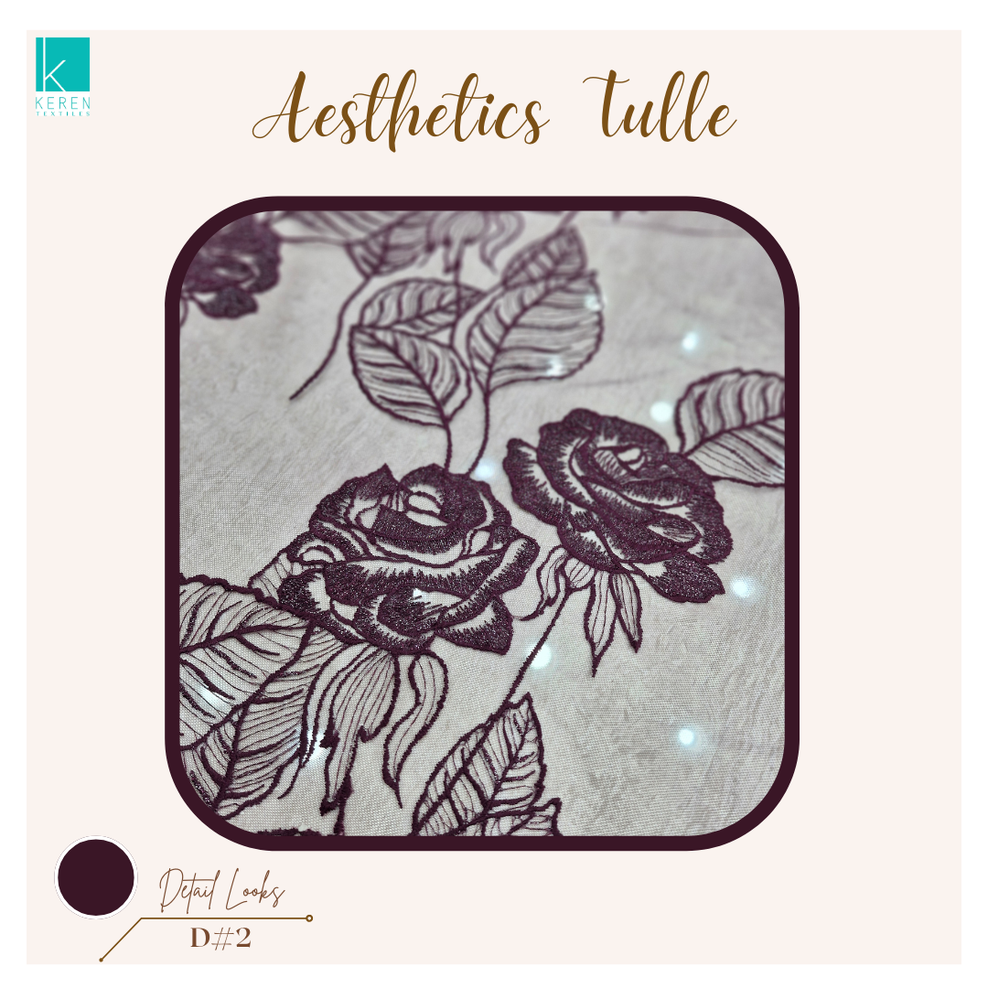 AESTHETICS TULLE (Tulle Bordir Soft motif Bunga Mawar Estetik)