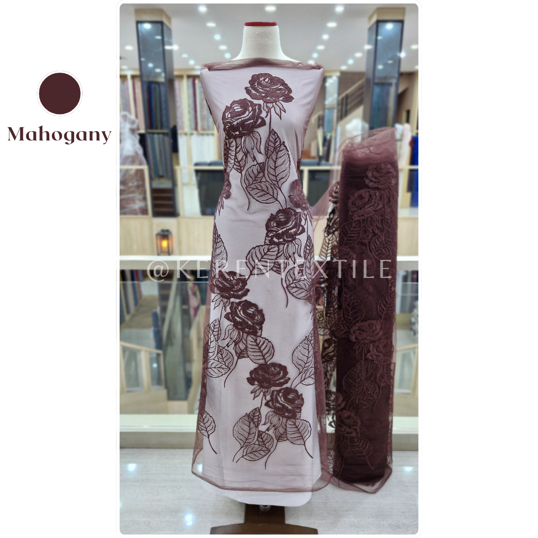 AESTHETICS TULLE (Tulle Bordir Soft motif Bunga Mawar Estetik)