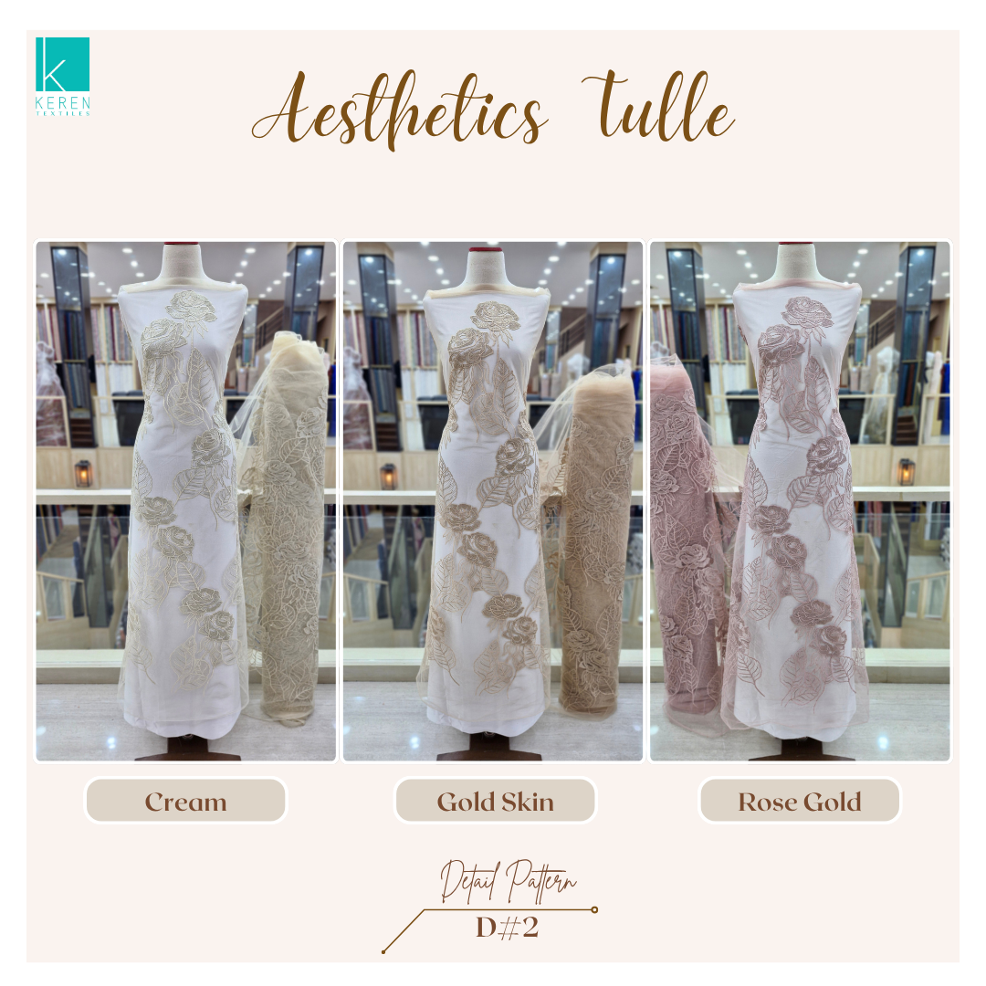 AESTHETICS TULLE (Tulle Bordir Soft motif Bunga Mawar Estetik)