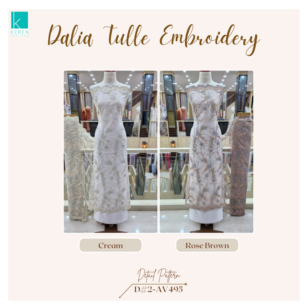 DALIA TULLE EMBROIDERY (Tulle Bordir Multiwarna)