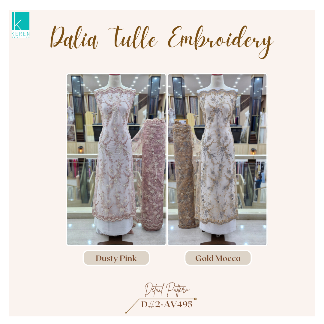 DALIA TULLE EMBROIDERY (Tulle Bordir Multiwarna)