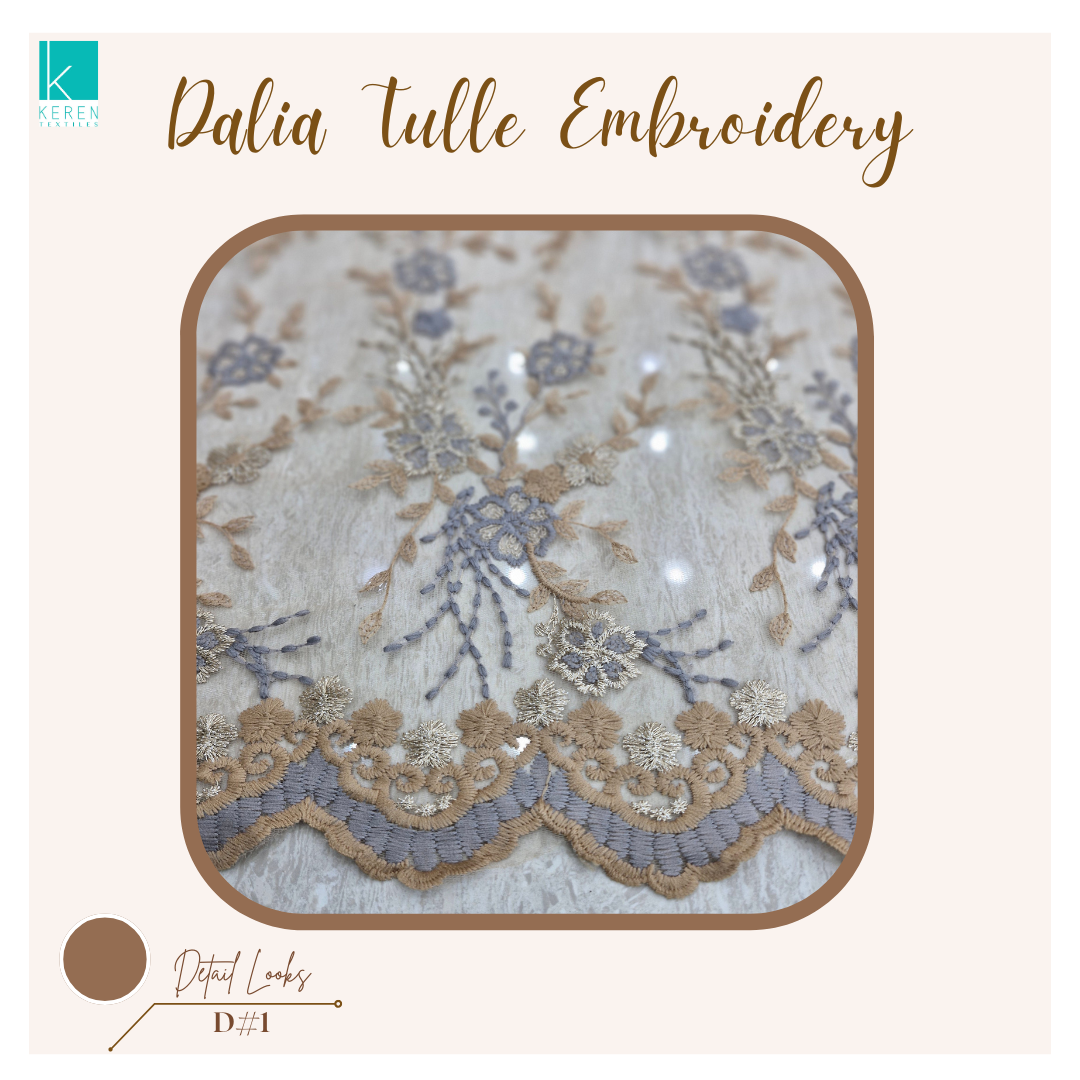 DALIA TULLE EMBROIDERY (Tulle Bordir Multiwarna)