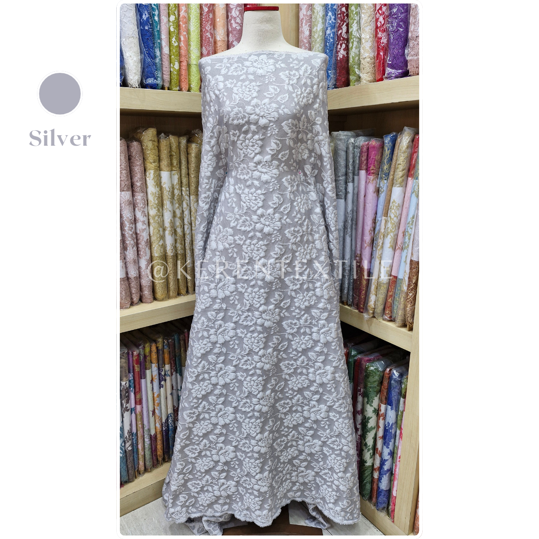 FUKURO JACQUARD ROSEMARY D3 (Jacquard Embos Fukuro motif Bunga Mawar)