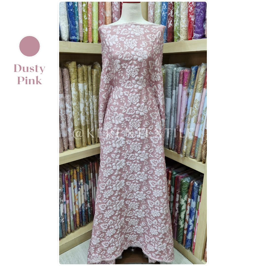 FUKURO JACQUARD ROSEMARY D3 (Jacquard Embos Fukuro motif Bunga Mawar)