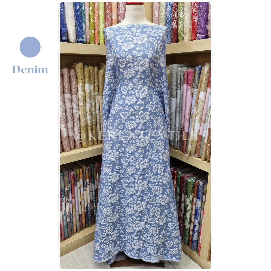 FUKURO JACQUARD ROSEMARY D3 (Jacquard Embos Fukuro motif Bunga Mawar)