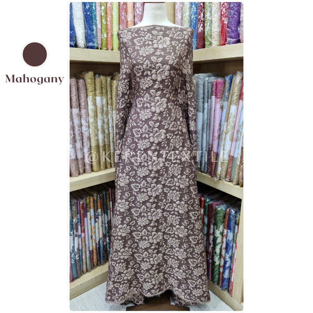 FUKURO JACQUARD ROSEMARY D3 (Jacquard Embos Fukuro motif Bunga Mawar)
