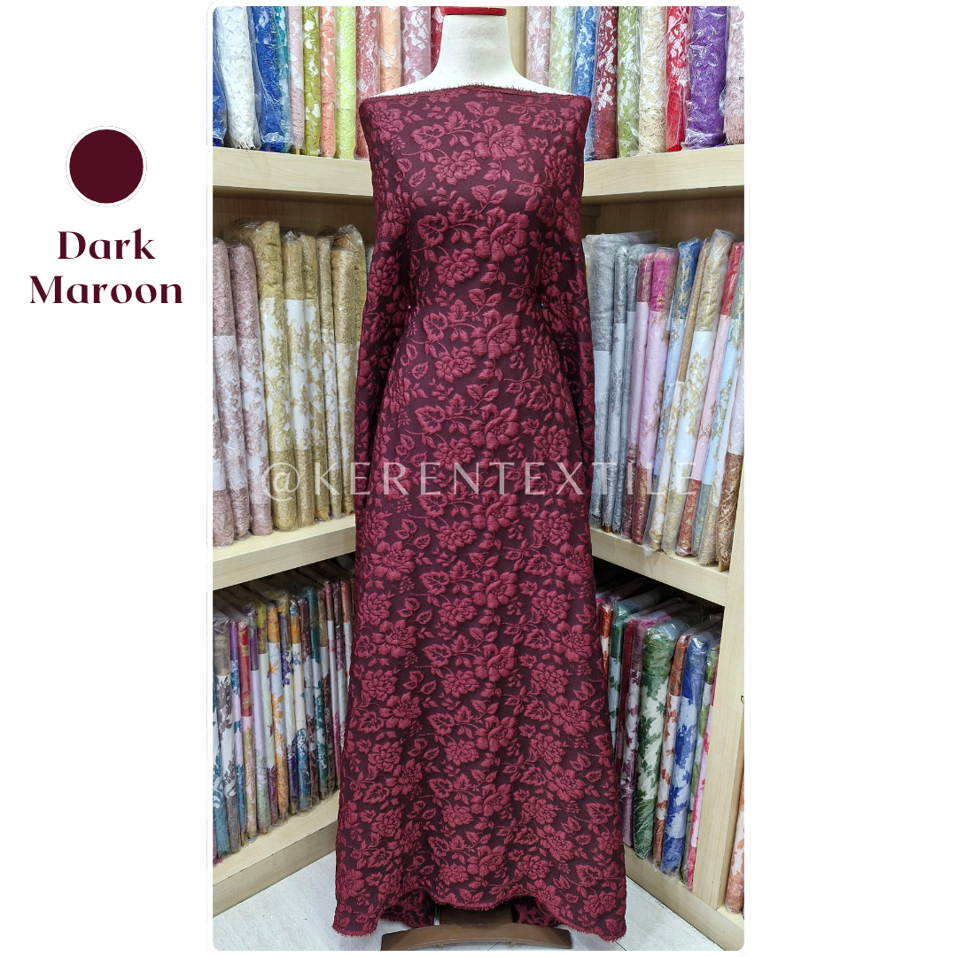 FUKURO JACQUARD ROSEMARY D3 (Jacquard Embos Fukuro motif Bunga Mawar)