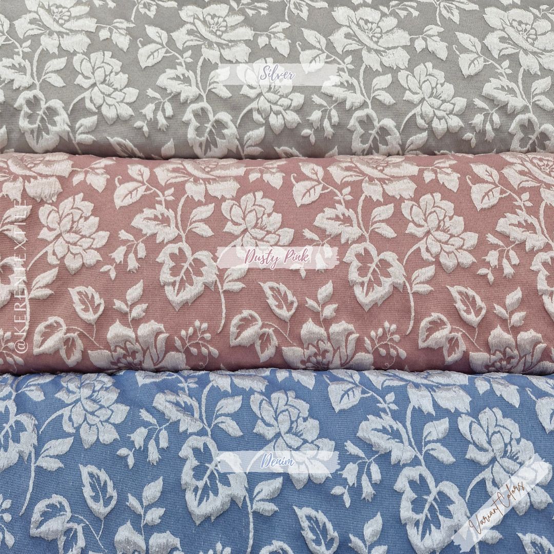 FUKURO JACQUARD ROSEMARY D3 (Jacquard Embos Fukuro motif Bunga Mawar)
