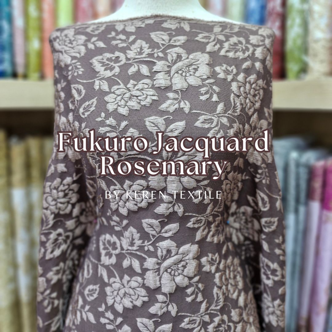 FUKURO JACQUARD ROSEMARY D3 (Jacquard Embos Fukuro motif Bunga Mawar)