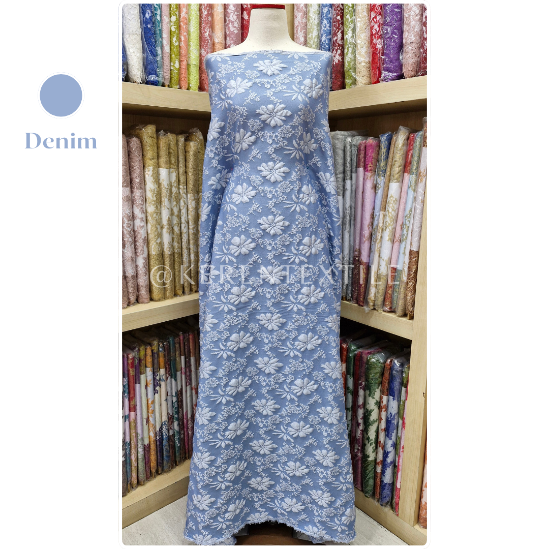 FUKURO JACQUARD ROSEMARY D4 (Jacqurd Embos Fukuro motif Bunga Mawar)