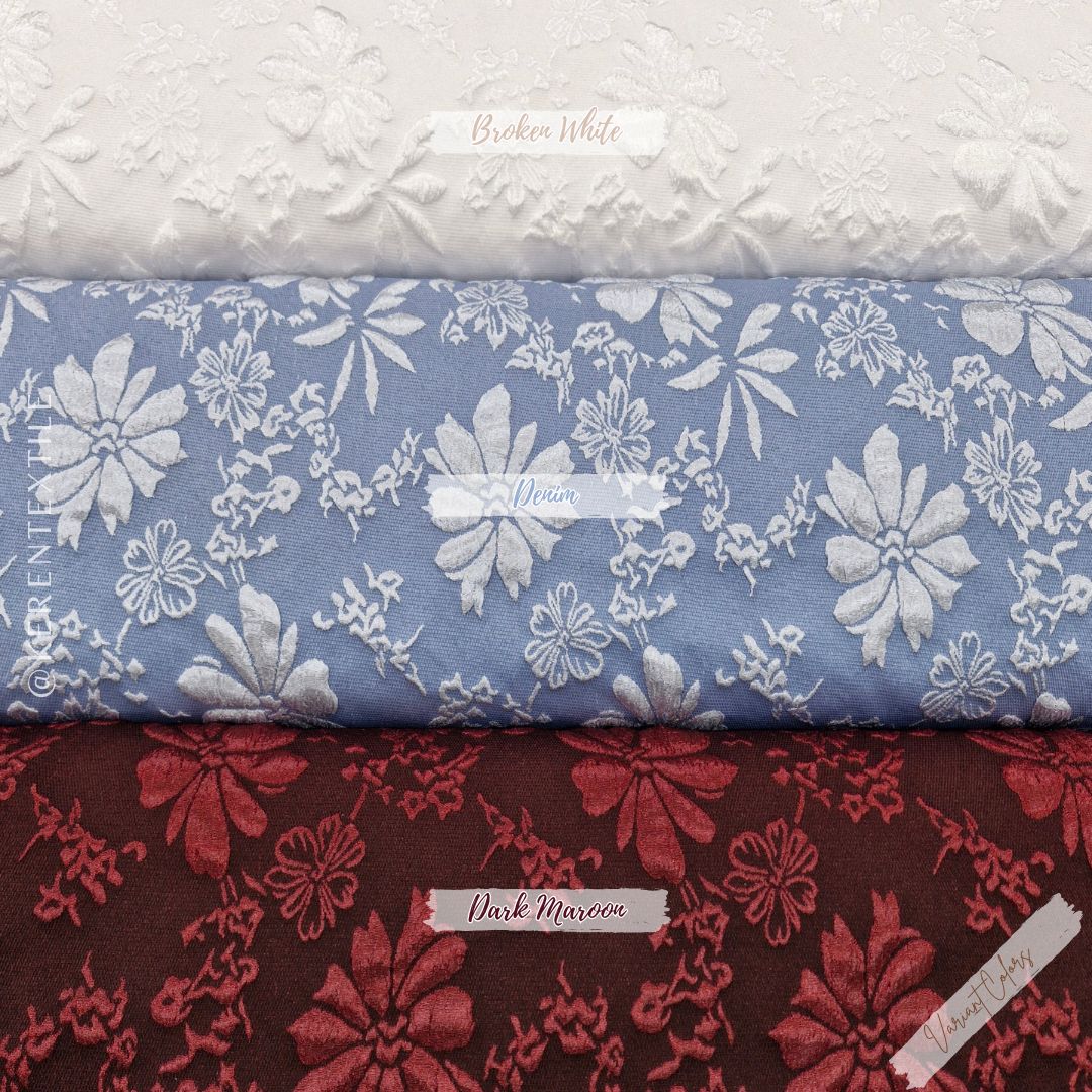 FUKURO JACQUARD ROSEMARY D4 (Jacqurd Embos Fukuro motif Bunga Mawar)
