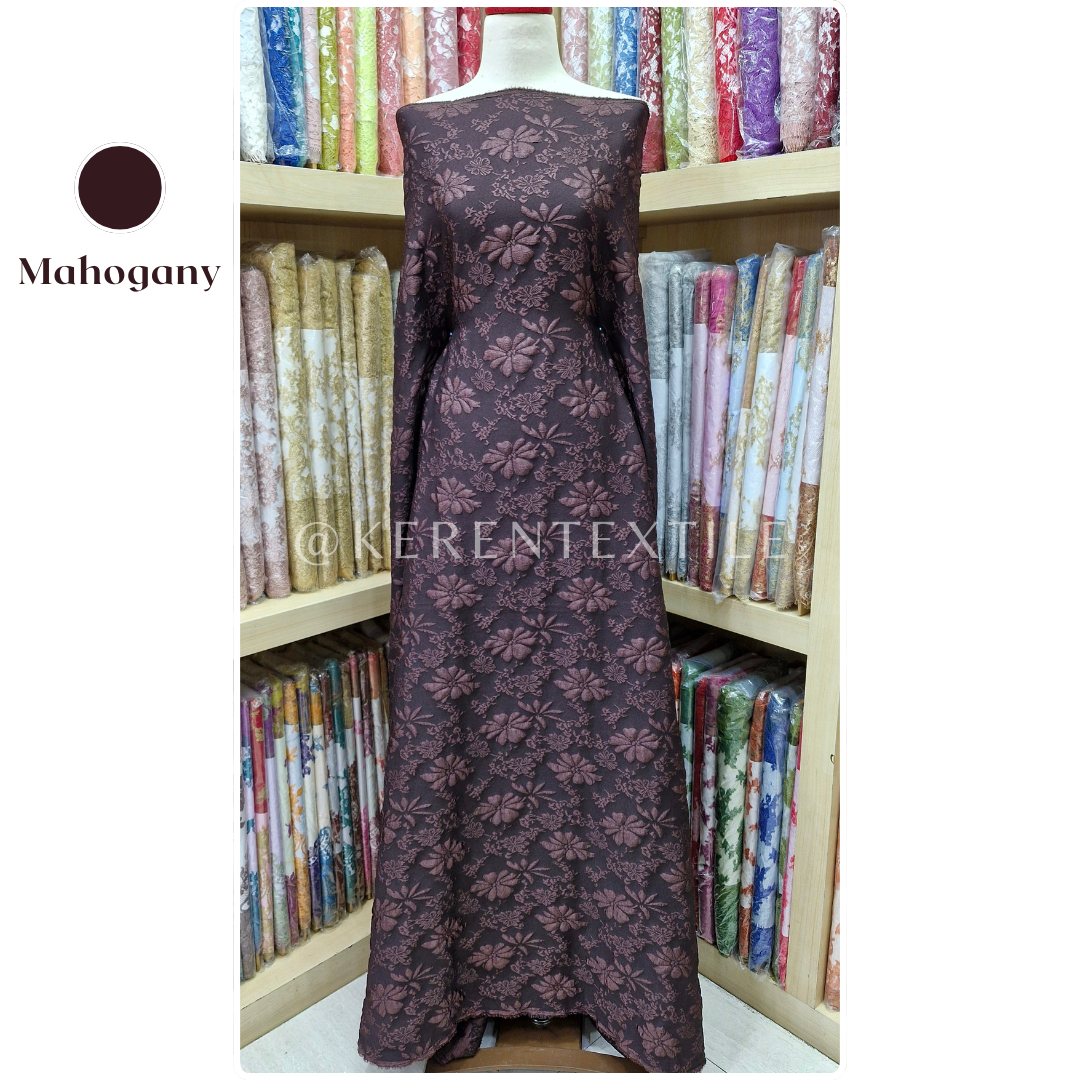 FUKURO JACQUARD ROSEMARY D4 (Jacqurd Embos Fukuro motif Bunga Mawar)