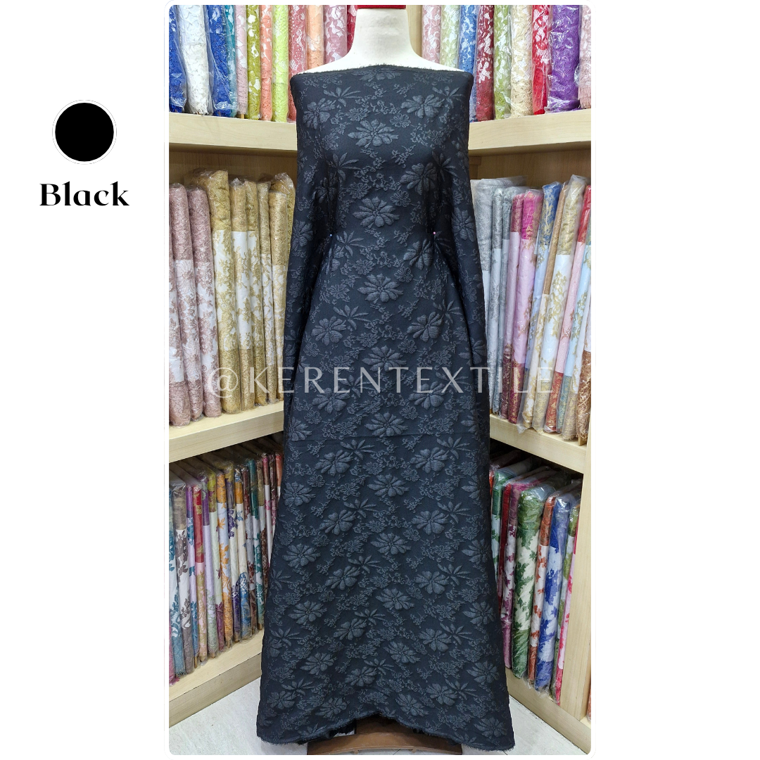 FUKURO JACQUARD ROSEMARY D4 (Jacqurd Embos Fukuro motif Bunga Mawar)