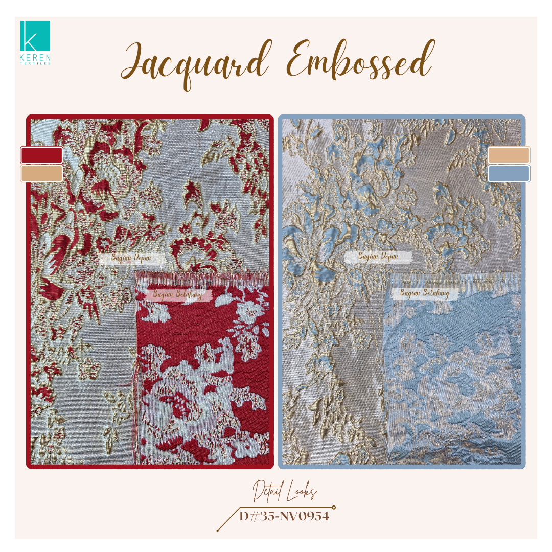 JACQUARD EMBOSSED 35-NV0954 (Kain Jacquard Emboss motif Ukiran Abstract)