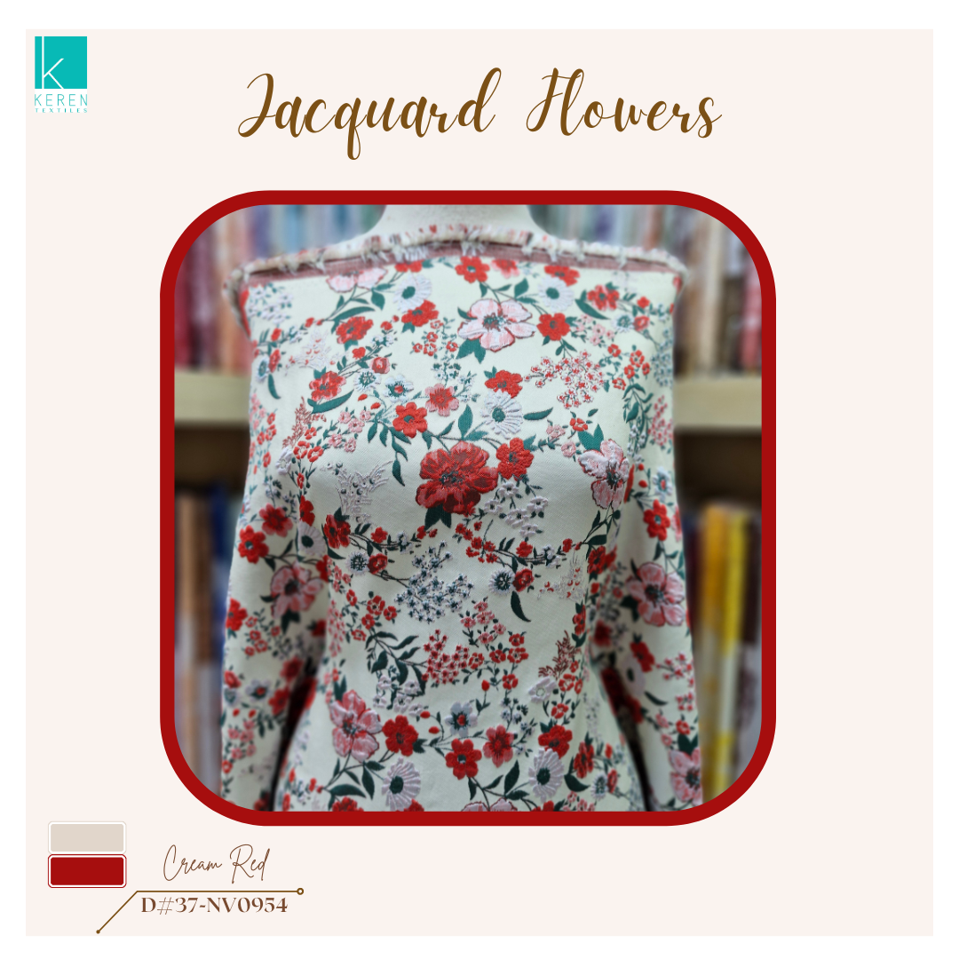 Jacquard Flowers #37-NV0954 (Motif Bunga Mawar)