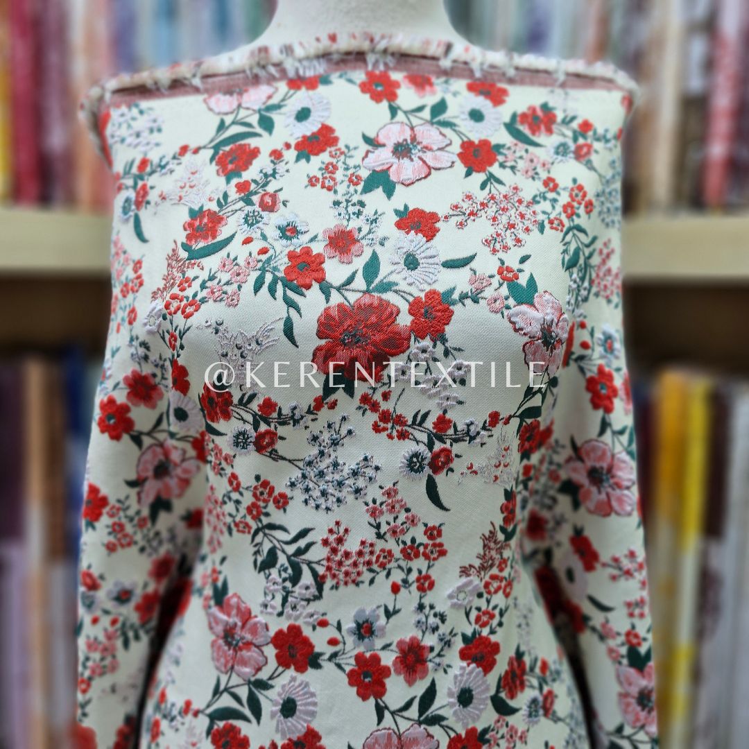 Jacquard Flowers #37-NV0954 (Motif Bunga Mawar)