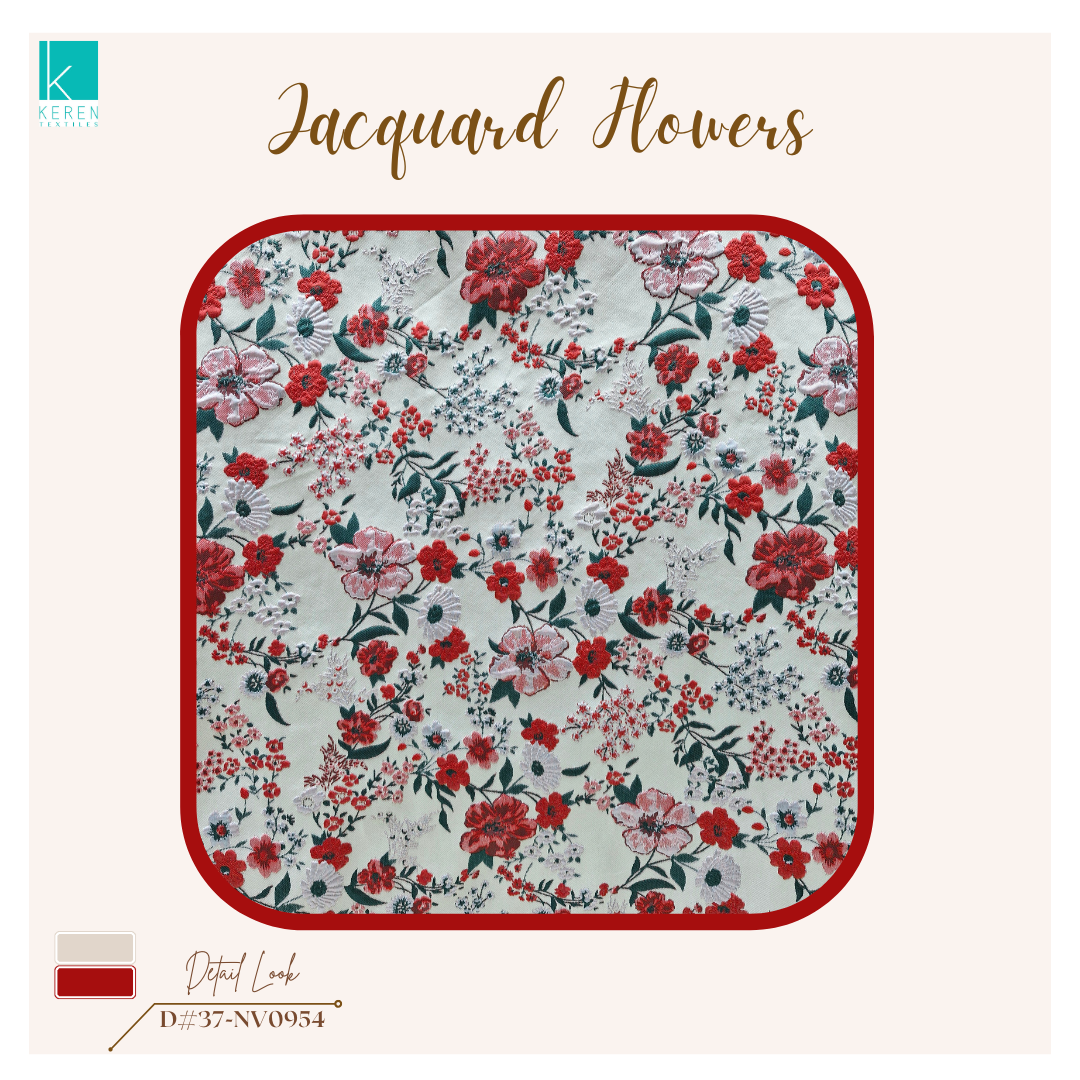 Jacquard Flowers #37-NV0954 (Motif Bunga Mawar)