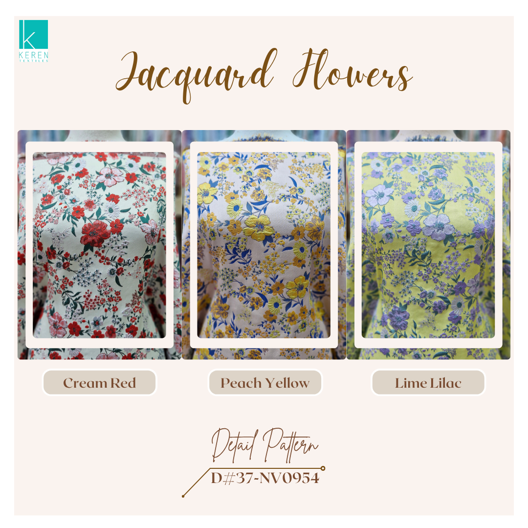 Jacquard Flowers #37-NV0954 (Motif Bunga Mawar)
