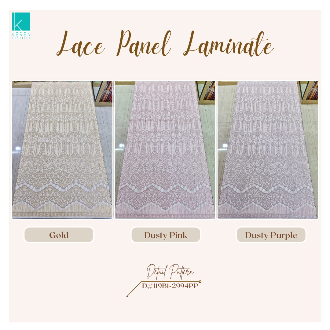 BROKAT PANEL LAMINATE 119B1 (Semi France Lace Metallic/Laminate)