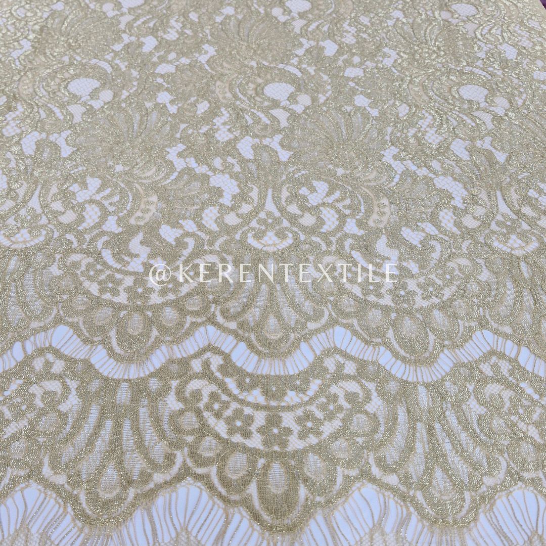 Lace Panel Laminate #7251 (Semi France Lace Metallic)