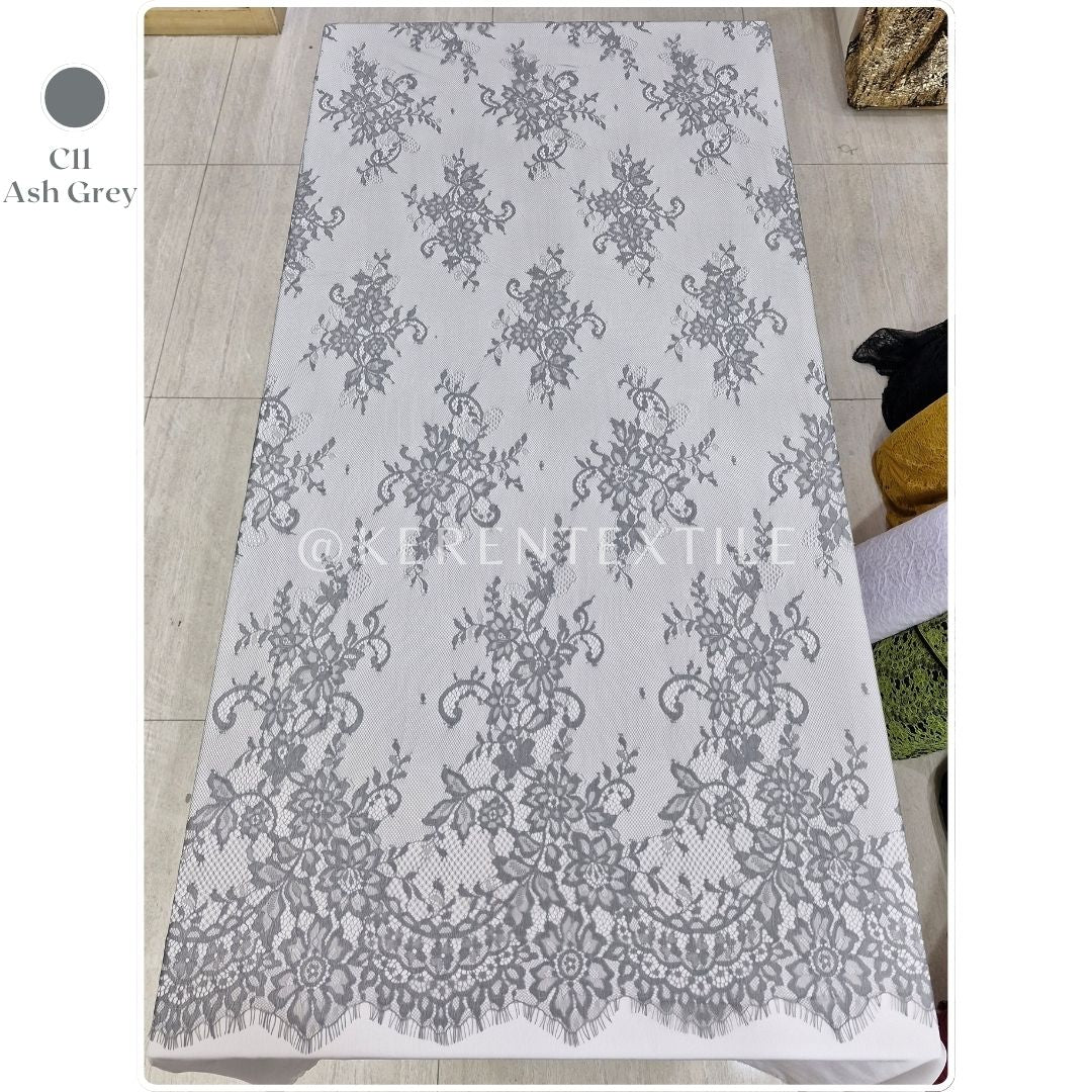 Lace Panel Chantily Swiss #AV-99924 (Motif Bunga Ceplok)
