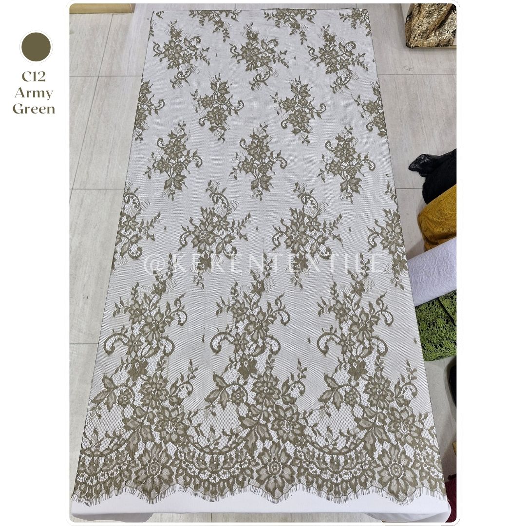 Lace Panel Chantily Swiss #AV-99924 (Motif Bunga Ceplok)