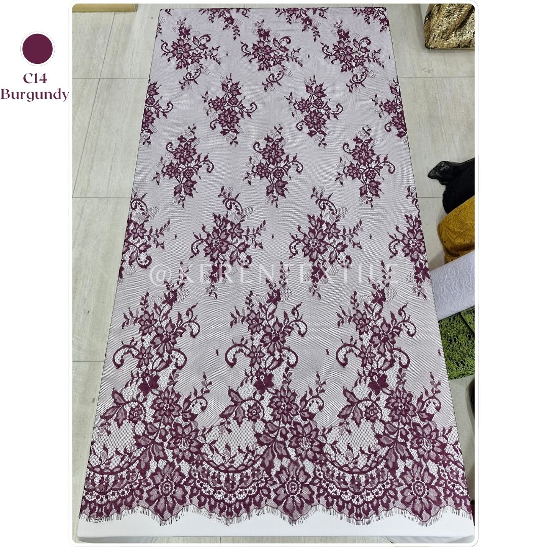 Lace Panel Chantily Swiss #AV-99924 (Motif Bunga Ceplok)