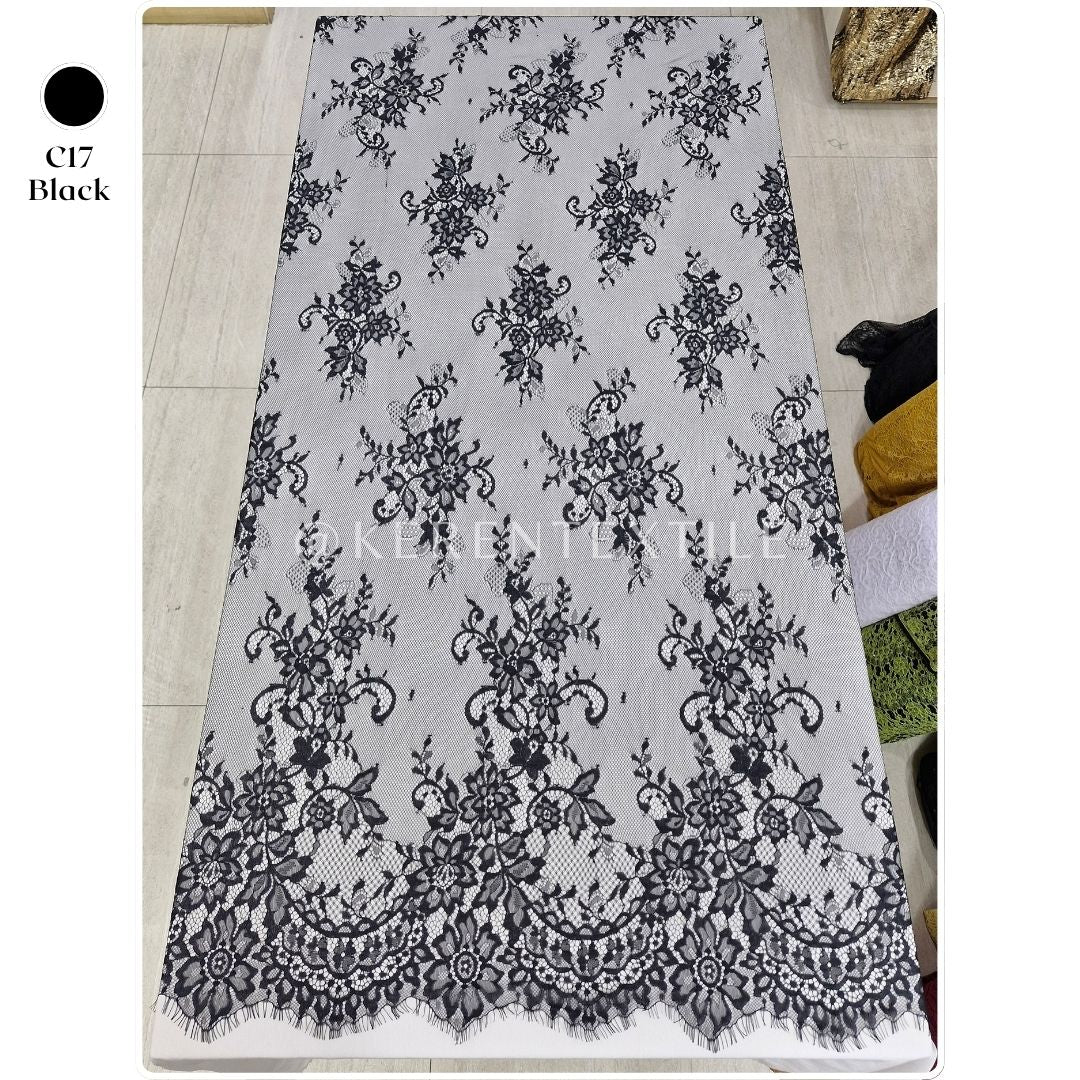 Lace Panel Chantily Swiss #AV-99924 (Motif Bunga Ceplok)