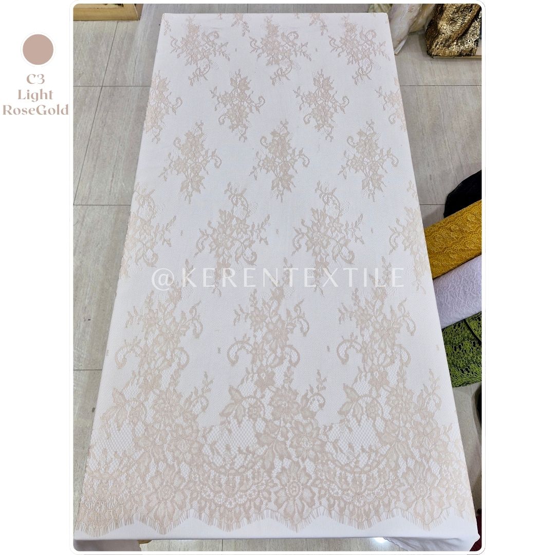 Lace Panel Chantily Swiss #AV-99924 (Motif Bunga Ceplok)
