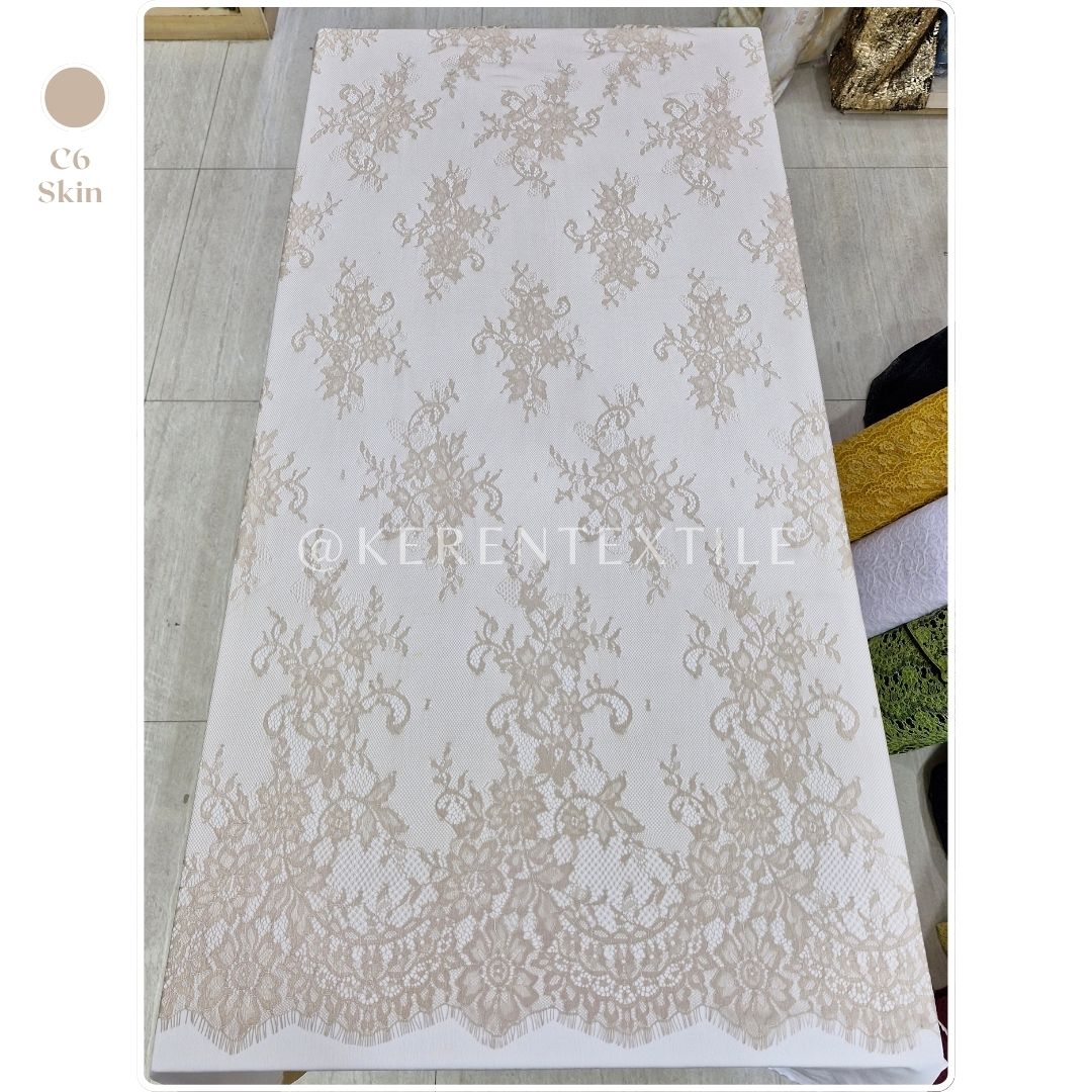 Lace Panel Chantily Swiss #AV-99924 (Motif Bunga Ceplok)
