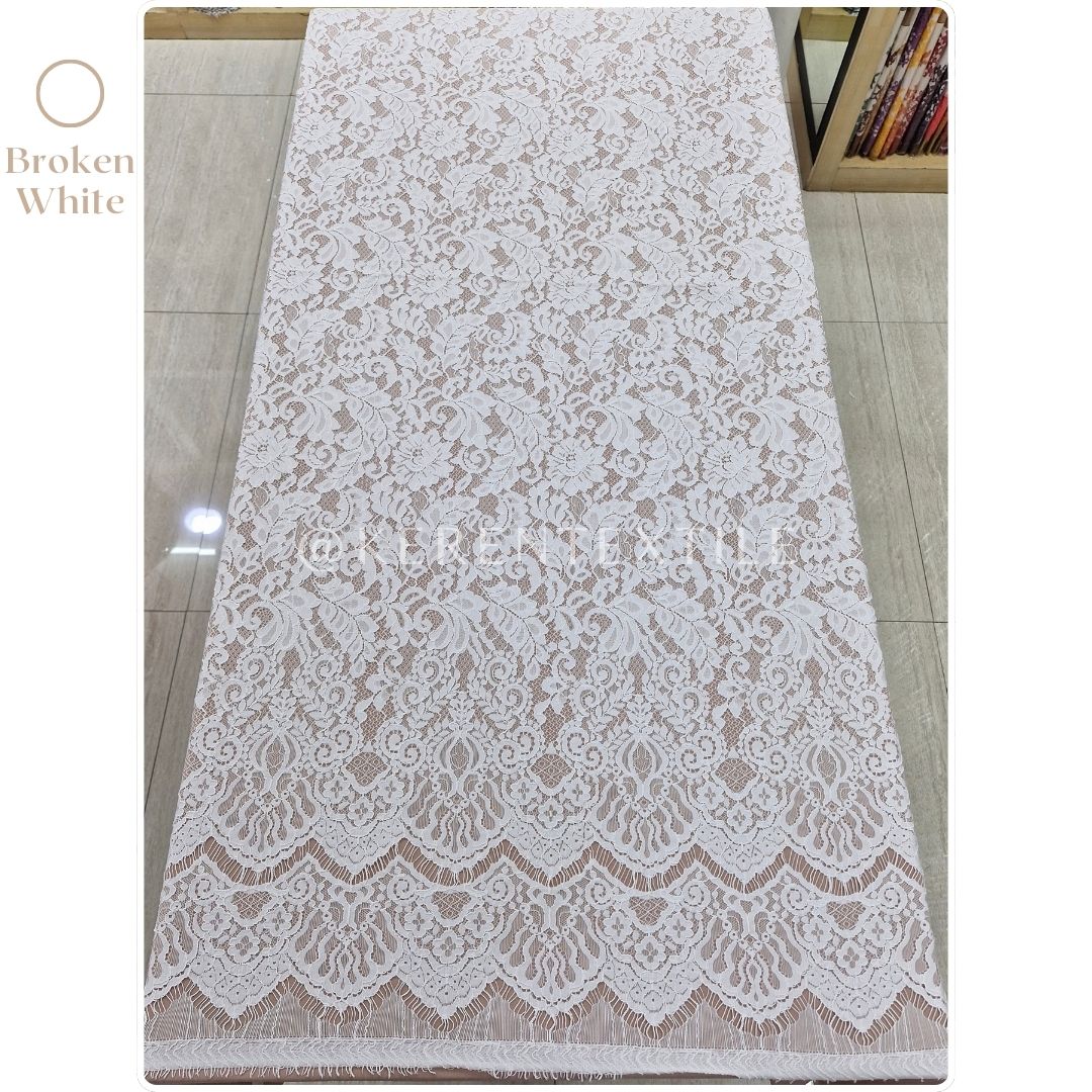 BROKAT PANEL COTTON CORD 1379A (Semi France Lace Motif Daun)