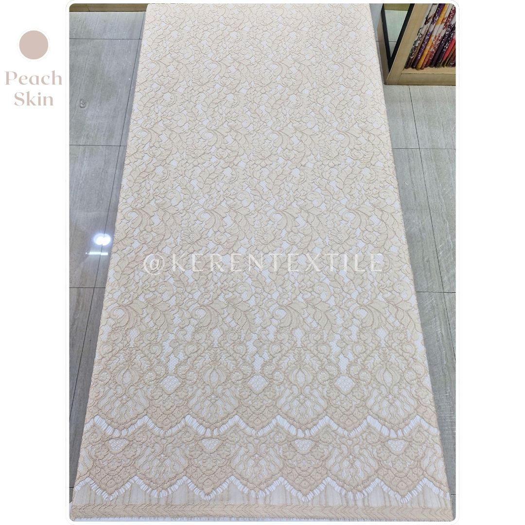 BROKAT PANEL COTTON CORD 1379A (Semi France Lace Motif Daun)