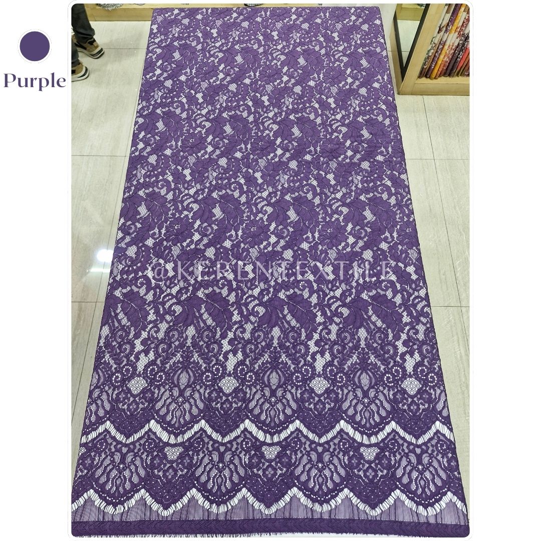 BROKAT PANEL COTTON CORD 1379A (Semi France Lace Motif Daun)