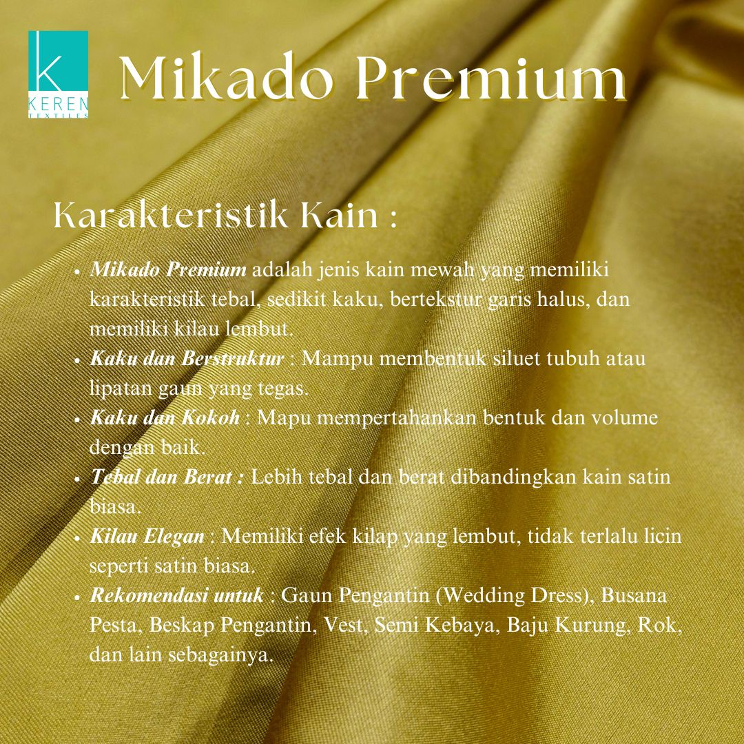 MIKADO PREMIUM POLOS (Kain Mikado Bridal Polos Premium/SATIN MIKADO)