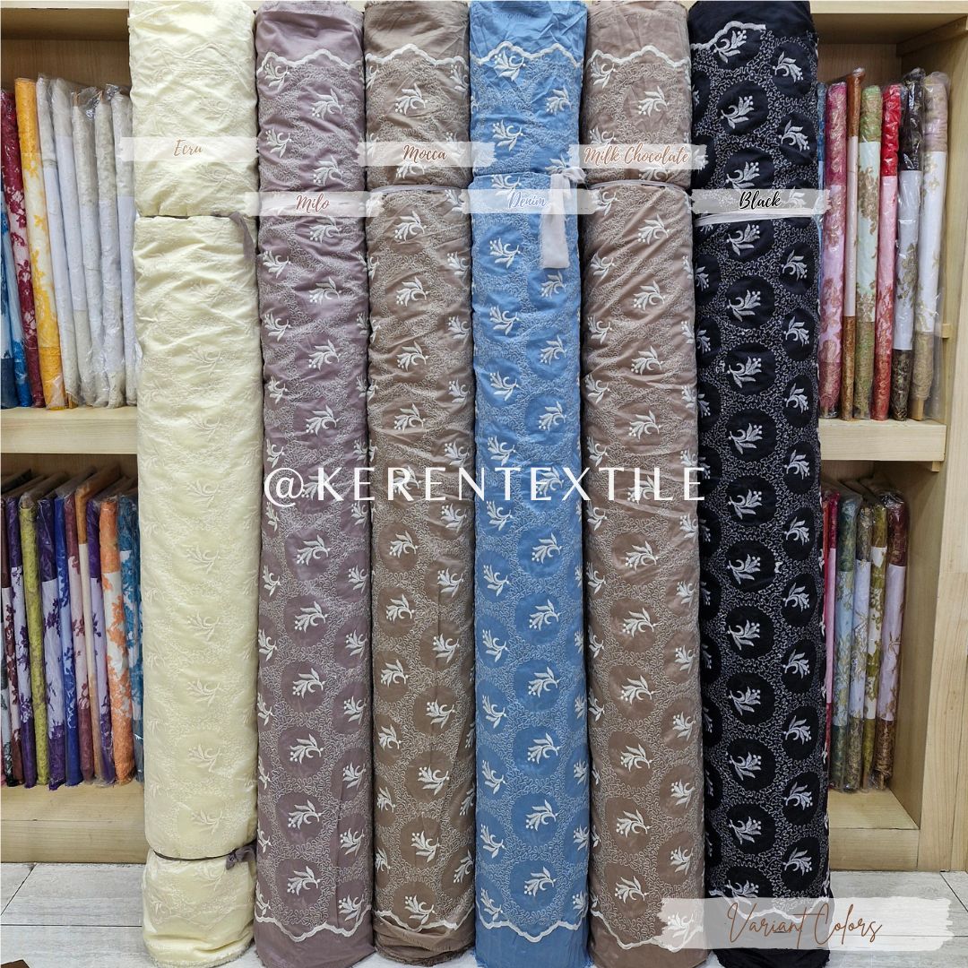 PAPER SILK 1-DN05A (Katun Bordir Paper Silk motif Ukiran)