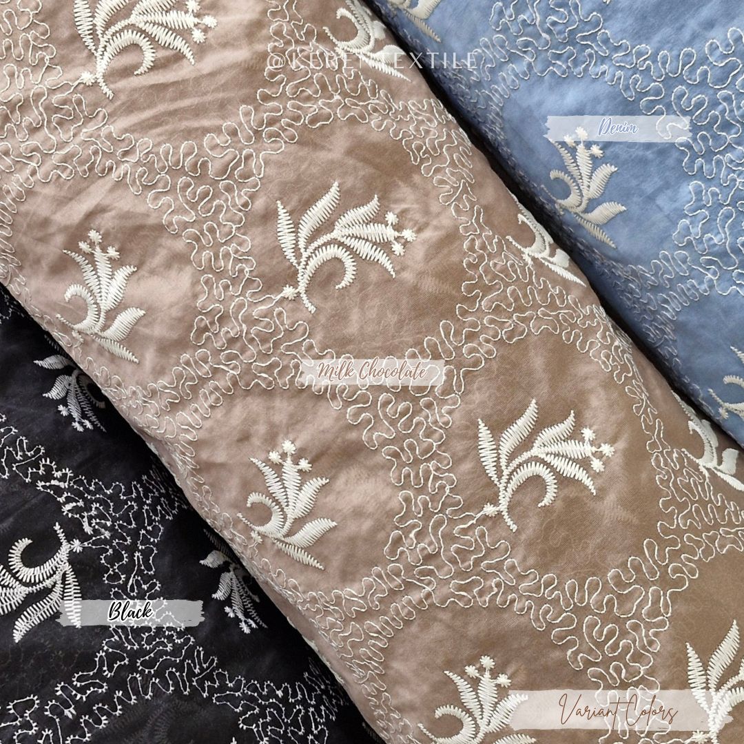 PAPER SILK 1-DN05A (Katun Bordir Paper Silk motif Ukiran)