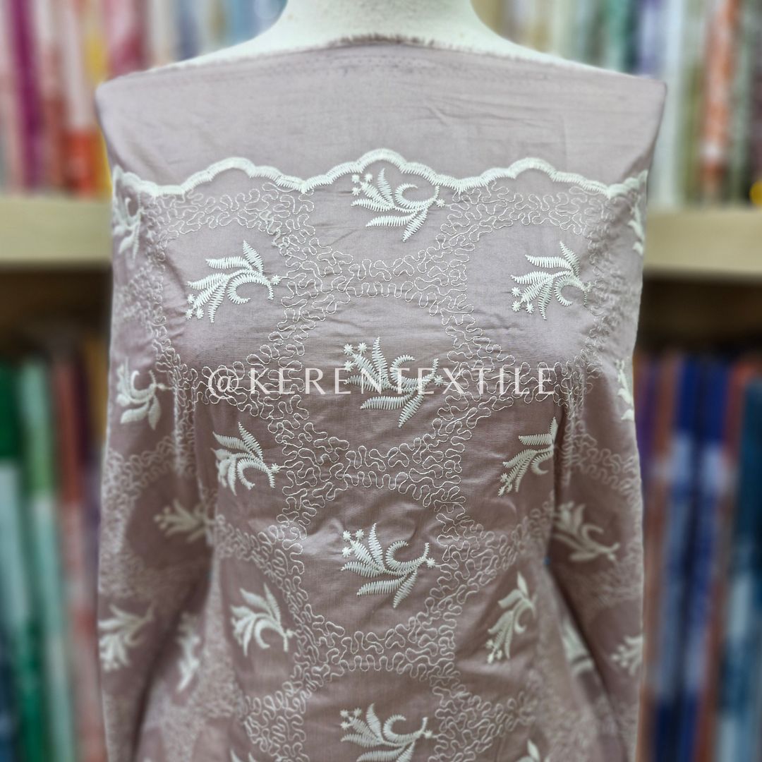 PAPER SILK 1-DN05A (Katun Bordir Paper Silk motif Ukiran)