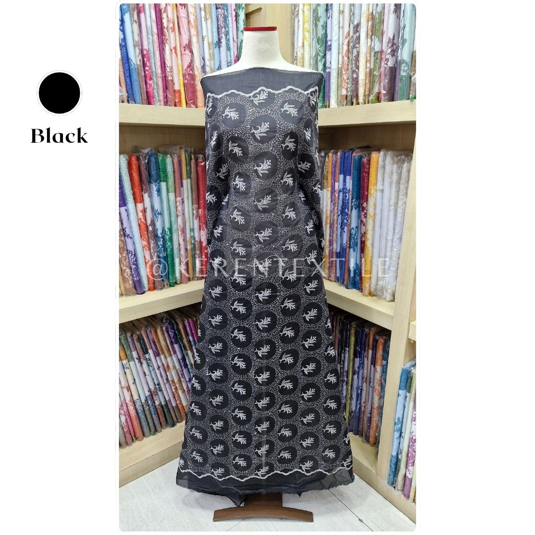 PAPER SILK 1-DN05A (Katun Bordir Paper Silk motif Ukiran)