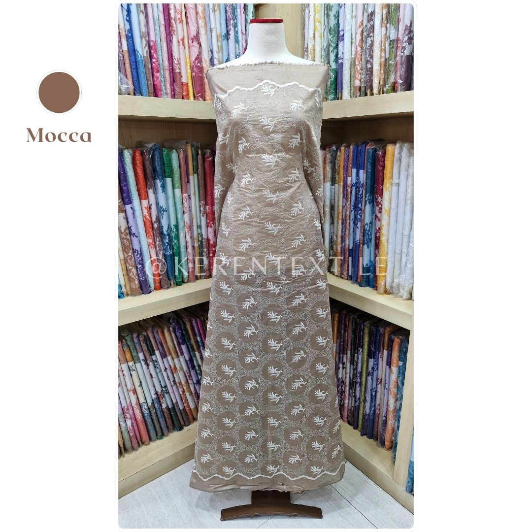 PAPER SILK 1-DN05A (Katun Bordir Paper Silk motif Ukiran)