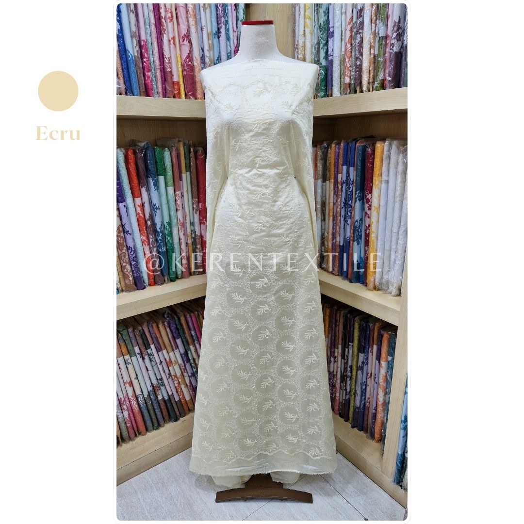 PAPER SILK 1-DN05A (Katun Bordir Paper Silk motif Ukiran)