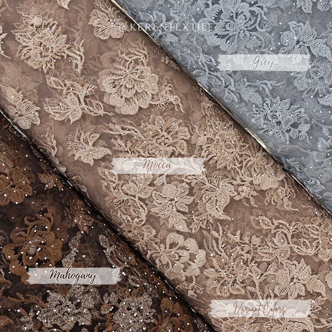 TULLE EMBROIDERY JASMINE 2-AV495 (Tulle Bordir with Diamond)
