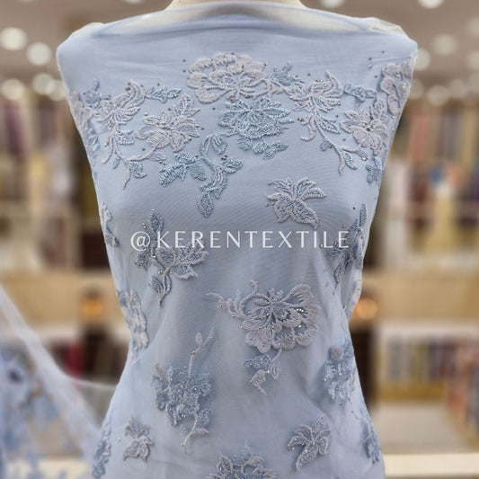 TULLE EMBROIDERY JASMINE 2-AV495 (Tulle Bordir with Diamond)