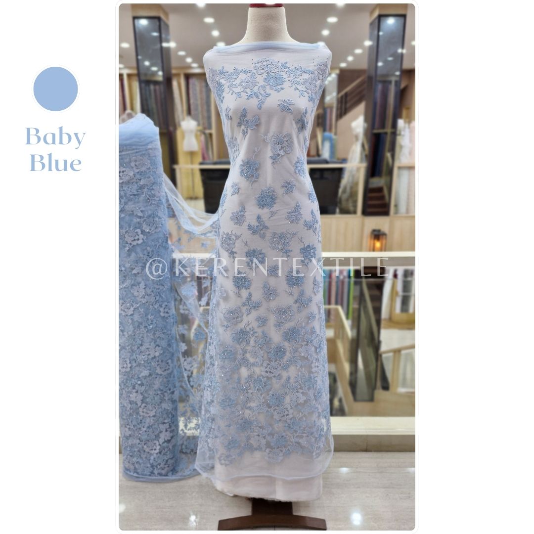 TULLE EMBROIDERY JASMINE 2-AV495 (Tulle Bordir with Diamond)