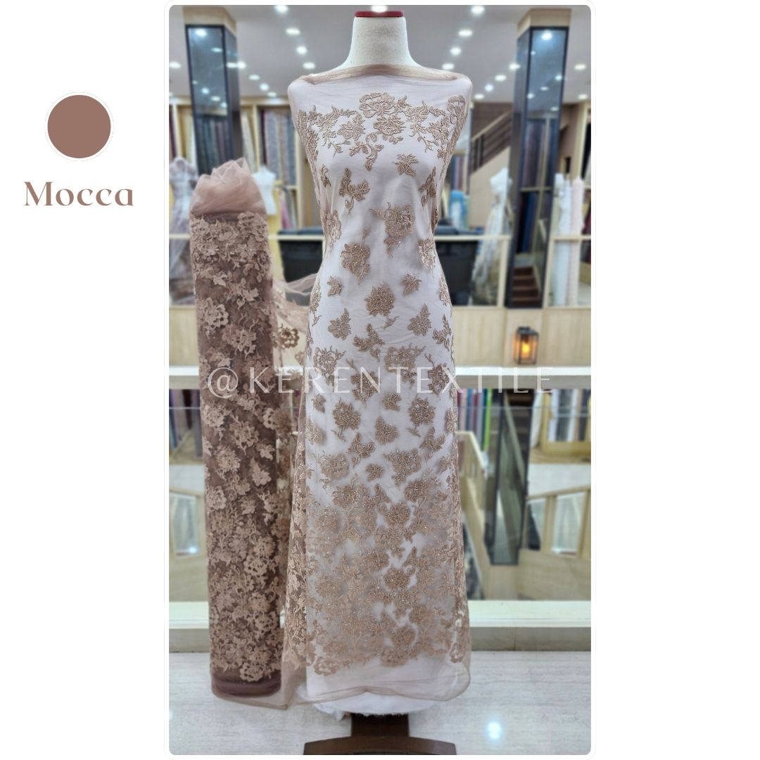 TULLE EMBROIDERY JASMINE 2-AV495 (Tulle Bordir with Diamond)