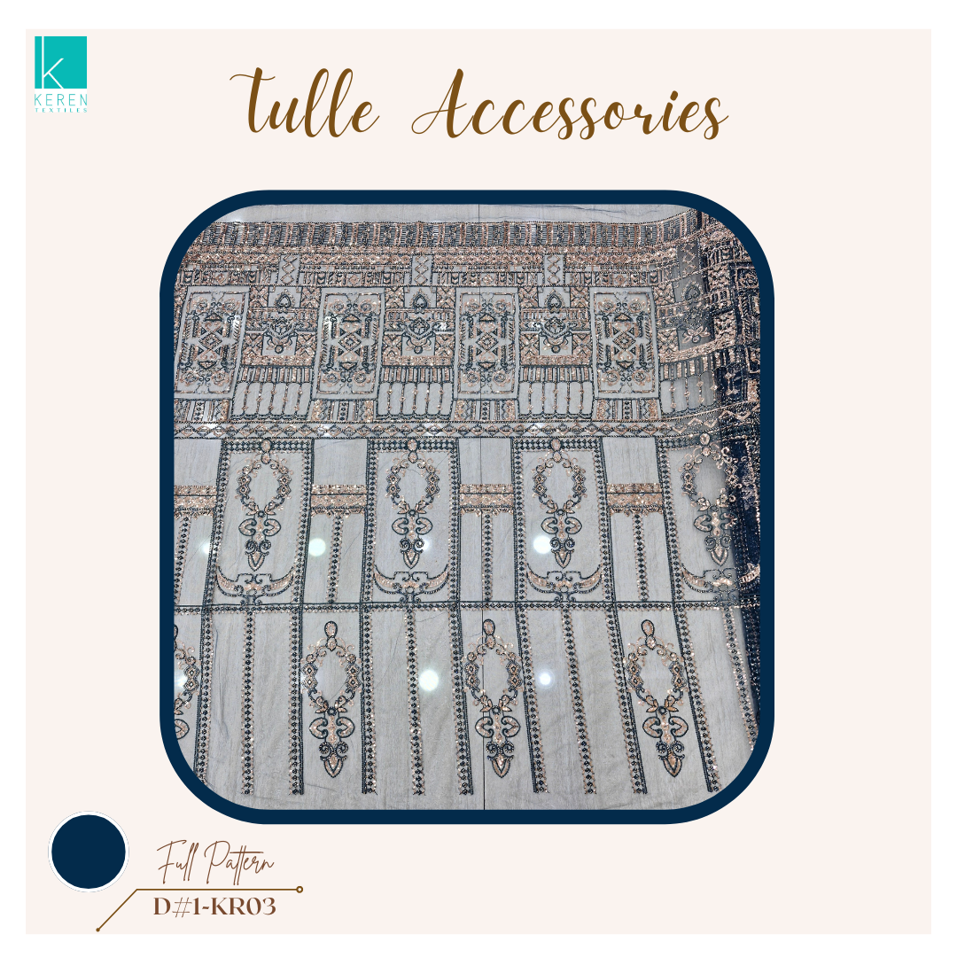 TULLE ACCESSORIES 1-KR03 (Tulle Payet Multicolor Mozaik Pattern)