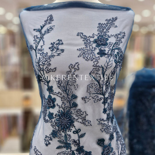 VALENCIA PICACHOO TULLE Spesial Warna (Tulle Payet Mewah motif Bunga Rambat)